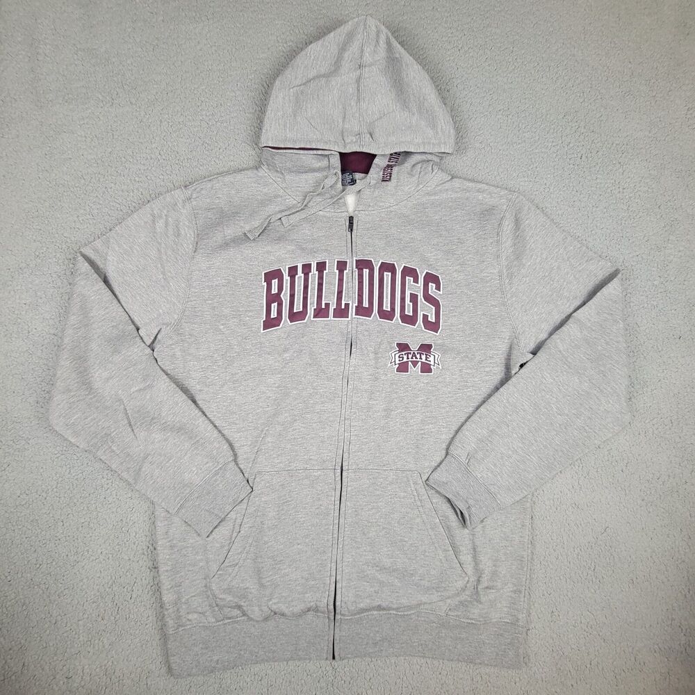 Mississippi State Bulldogs Mens L Sweatshirt Colosseum Arch & Logo 3.0 Full Zip - Picture 1 of 15